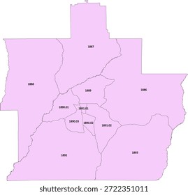 Polígono del tracto censal del Vector del condado de Pike del estado de Alabama basado en los datos del censo de Tiger 2020