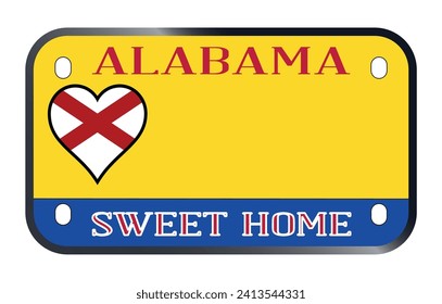 Alabama State USA motorcycle licence license plate over a white background