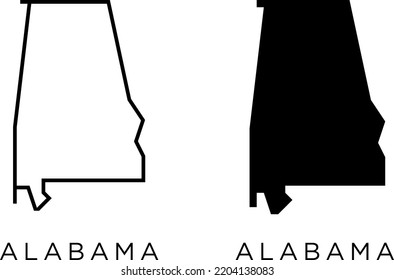 Alabama States Usa Map Icon Outline Stock Vector (Royalty Free ...