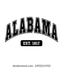 Alabama typography design vector, usa state shirt design vector. Jersey design vector, T-shirt design for usa 