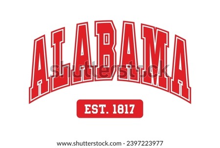 Alabama typography design vector, usa state shirt design vector. Jersey design vector, T-shirt design for usa 