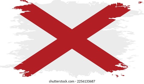 Alabama US flag grunge brush color image, vector