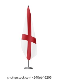Alabama US-Flagge auf Flagpol bei offiziellen Treffen, transparenter Hintergrund, Vektorgrafik