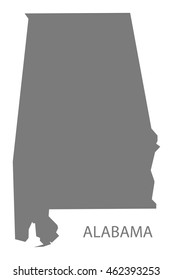 Alabama USA Map in grey
