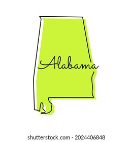 Alabama - USA map vector stock illustration design template.