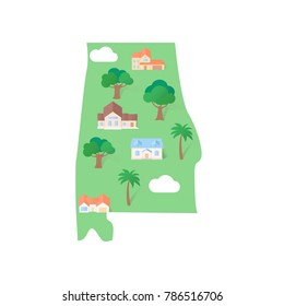 Alabama USA states map
