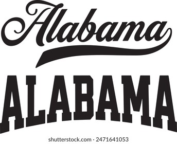 Alabama USA Word Vector Illustration