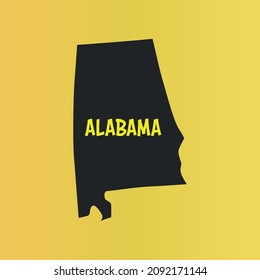 Alabama Vector Map. Editable high quality illustration of the American state of Alabama state border map