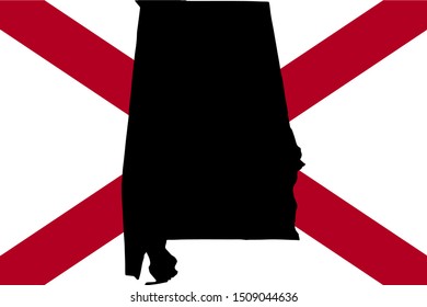 Alabama vector map with the flag