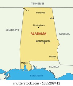 Alabama - vector map of USA state