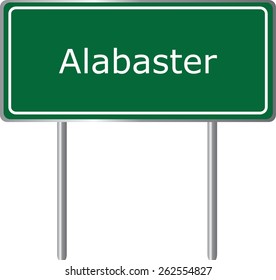 Alabaster, Alabama, Road Sign Green Vector Illustration, Road Table, USA City