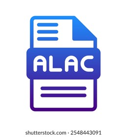 Alac artistic representation of audio file format icon with gradation effects