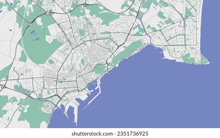 Alacant map, detailed administrative area