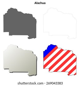 Alachua County (Florida) outline map set