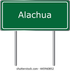 Alachua , Florida, road sign green vector illustration, road table, USA city