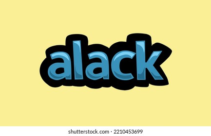 ALACK writing vector design on a yellow background very simple and very cool