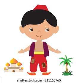 Aladdin fairy tale vector illustration