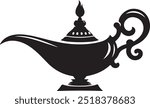 Aladdin lamp design silhouette vector style