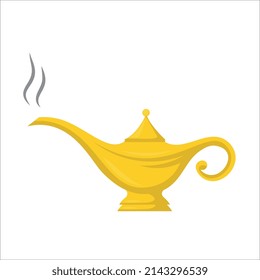 Aladdin lamp magic vector icon. Vector illustration
