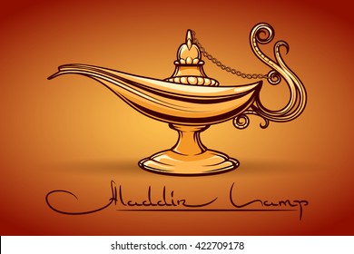 Aladdin Magic or Genie Lamp vector illustration