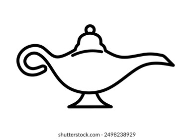 Aladdin's magic lamp vector on white background