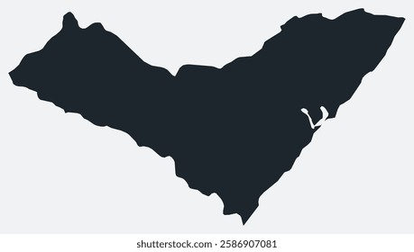 Alagoas map. Just a simple border map. Shape of the state. Flat blank Alagoas outline. Vector boundary illustration.