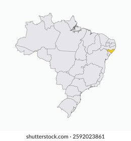 Alagoas Region highlighted on Brazil map