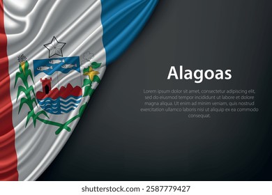 Alagoas state flag on dark background. Symbol of Brazilian heritage.