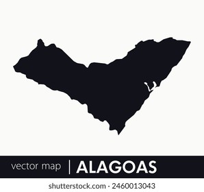 Alagoas state map. Federative unit of Brazil. Vector map for any needs.	