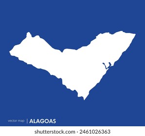 Alagoas state map. Federative unit of Brazil. Vector map for any needs.	