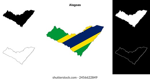 Alagoas state outline map set
