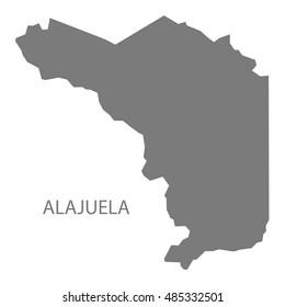 Alajuela Costa Rica Map grey