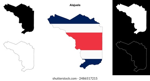 Alajuela province blank outline map