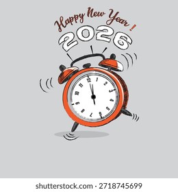 Alam clock showing New Year 2026