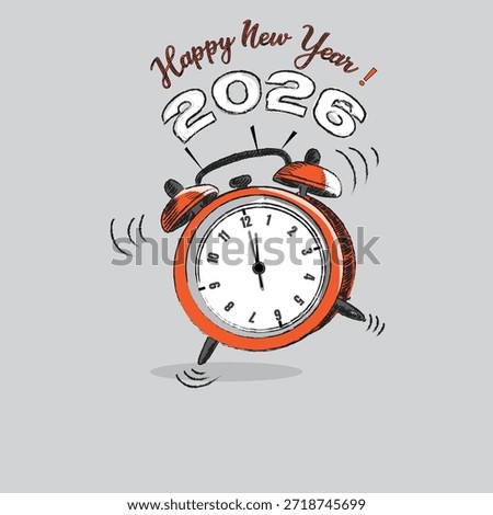 Alam clock showing New Year 2026