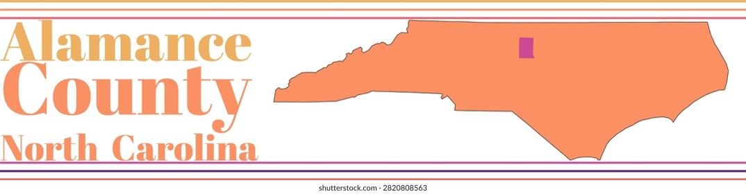 Alamance County North Carolina Highlighted on State Map
