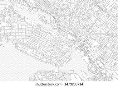 Alameda, California, USA, bright outlined vector map with bigger and minor roads and steets created for infographic backgrounds.