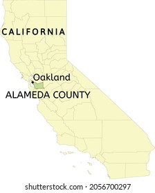 Alameda County And City Of Oakland Location On California State Map