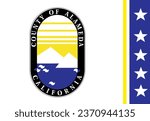 Alameda county flag vector illustration isolated on background. County in California State. USA county symbol. United States of America emblem banner of Alameda.