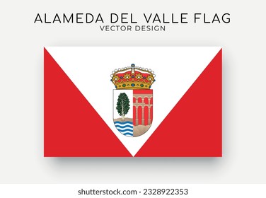 Alameda del Valle flag. Detailed flag on white background. Vector illustration