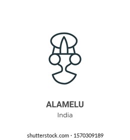 Alamelu outline vector icon. Thin line black alamelu icon, flat vector simple element illustration from editable india concept isolated on white background