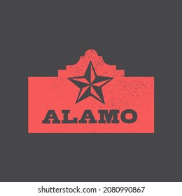 The Alamo Building. Vector Illustration.