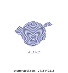 Alamo Map - World Map International vector template. German region silhouette vector illustration