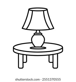 a-lamp-with-a-round-base-and-wide-shade- vector-illustration, this is a editable file.