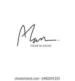 Alan name signature logo vector design