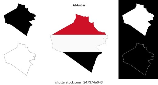 Al-Anbar Governorate Outline Karte Set