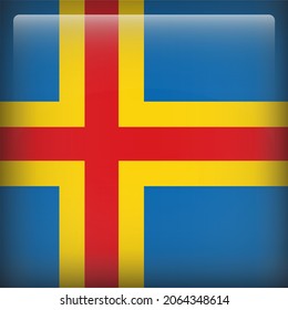Aland 3D Rounded Country Flag Icon