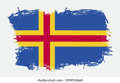 Aland Country Flag Splash Free Vector Illustration