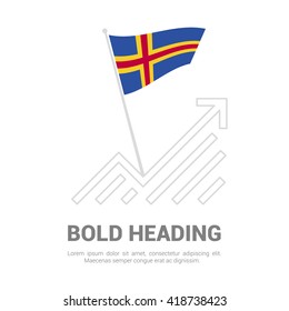 Aland Flag with analytics graph up, Bold heading and place for text template