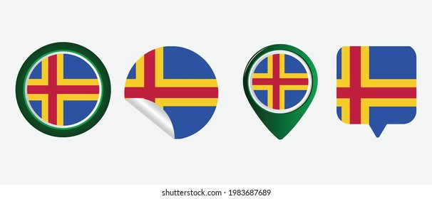 Aland flag. flat icon symbol vector illustration
